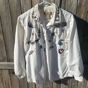 Telluride Clothing Co vintage holiday button up shirt junior large